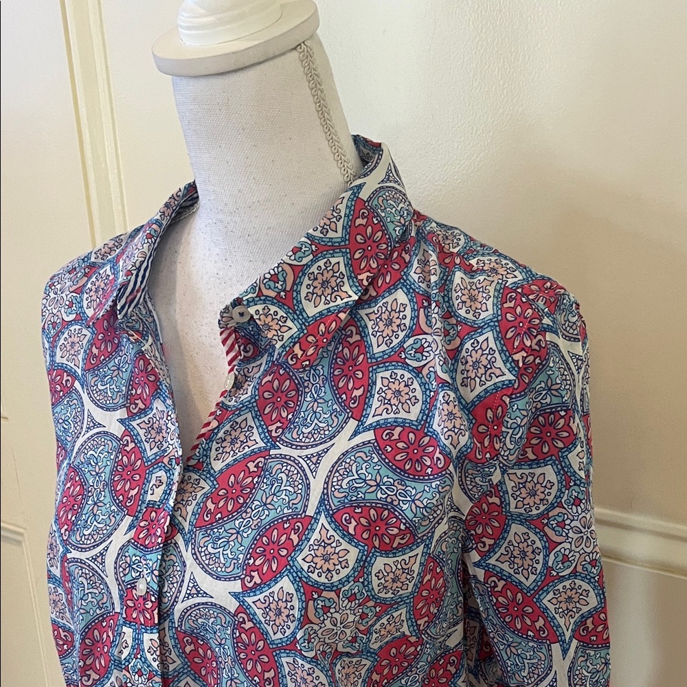 Talbots Multicolor Patterned Button-Down Shirt - image 4
